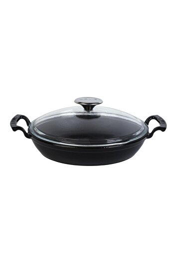 Lava Cast Round Sahan Glass Lid Cast Iron Solid Double Handle Diameter(Ø)24cm