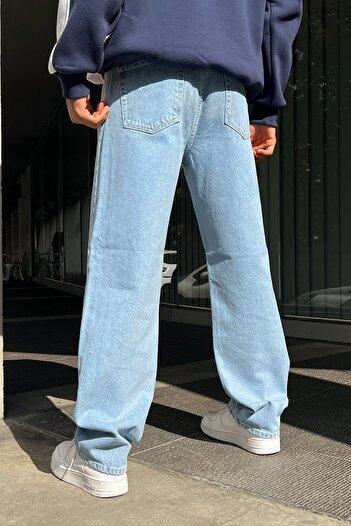 Flaw Wear Basic Buz Mavi Baggy Jean