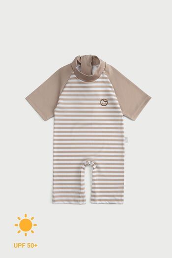 Little Gusto UV Protection Brown Shorts Jumpsuit Baby Swimsuit
