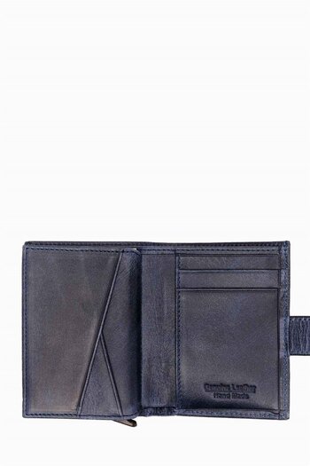 DAMY Genuine Leather Mechanism Card Holder 615Cr - Navy Blue