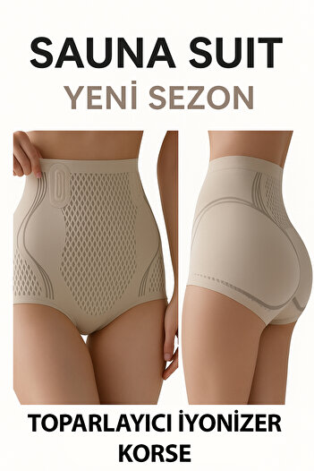 SAUNA SUIT Women's High Waist Seamless Corset Panties |   Seamless and Non-Slip Waist Ionizer Panty Corset with Underwire Support