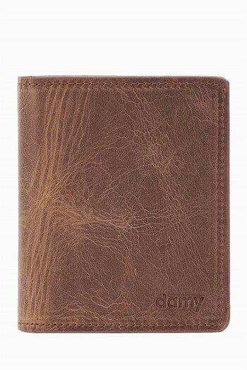 DAMY Genuine Leather Rfid Protected Men's Wallet 290Cr - Brown