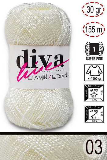Diva İplik Etamine Work Orlon 03 Bone