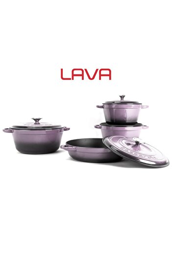 Lava Döküm 4x New Heritage Serisi Döküm Demir Tencere Seti