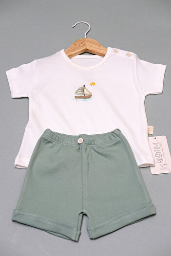 BABYLİM Sail Embroidered Baby Boy Shorts Set