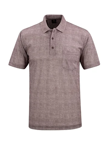 Çizgi Triko Men's Polo Neck Digital Print Classic Fit T-Shirt with Pockets - 5103