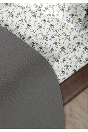 HomeBerry 100% Cotton Medusa Anthracite Single Pique Set 160 X 230 cm