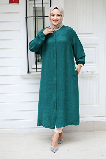 Tesettür Dünyası Emerald Green Zippered Hijab Cap - TSD 240817