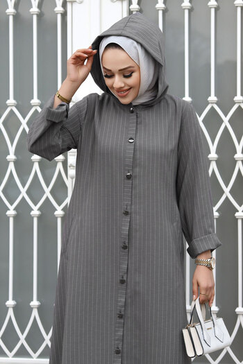 Tesettür Dünyası Ahsen Buttoned Cap TSD240103 Gray