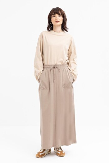 ALLDAY Mink-Cotton Two Pocket Lycra Skirt