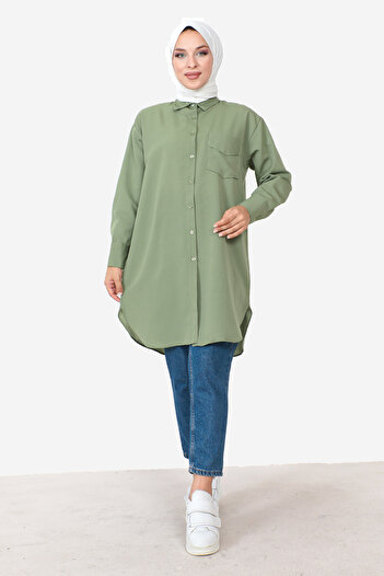 Tesettür Dünyası Tunic with Pockets TSD230903 Mint Green