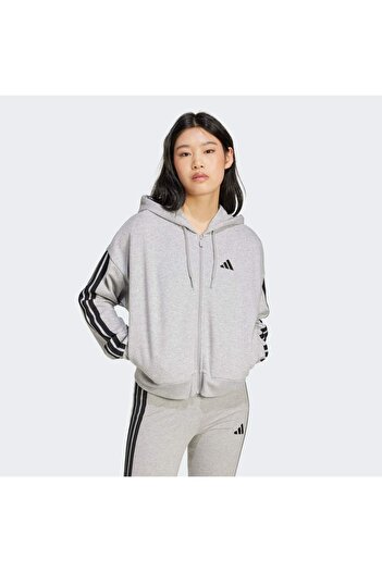 adidas Essentials 3-Stripes French Terry Full-Zip Hoodie