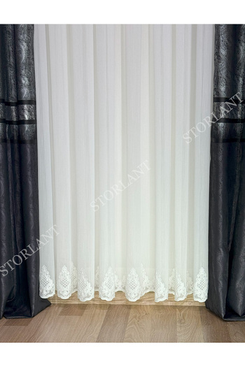 Storlant Vintage Bamboo Skirt 1/3 Tight Pleated No Ironing Required Tulle Curtain |   Suitable for Every Room, Very Preferred