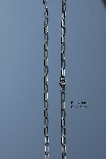 Rua Jewelry Çelik Ataş Zincir Kolye&bileklik Set 4 Mm Gümüş Renk| Kararmaz , Unisex , 2 Yıl Garantili