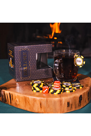 Bellore Poker Chip Plug Sequin Custom Tea Coffee Glass Cup Mug 340Cc