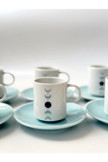 Porland Eclipse 12 Piece Turquoise and Coffee Set - 04por035200