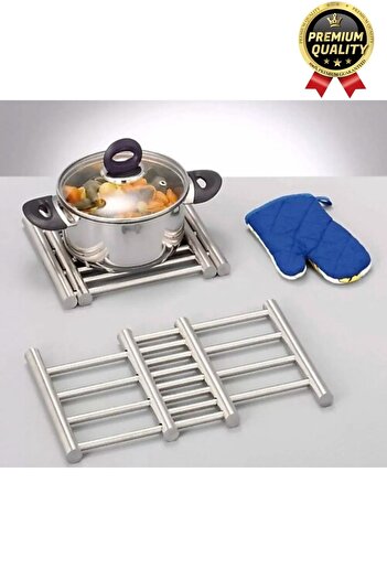 Svein Special Production Functional Practical Heat Resistant Protective Kitchen Table Stainless Steel Openable Trivet