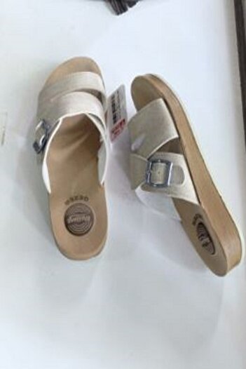 GEZER Beige Slippers 1 Piece with Buckle Ortapetic Quality Useful Stylish Beautiful Durable