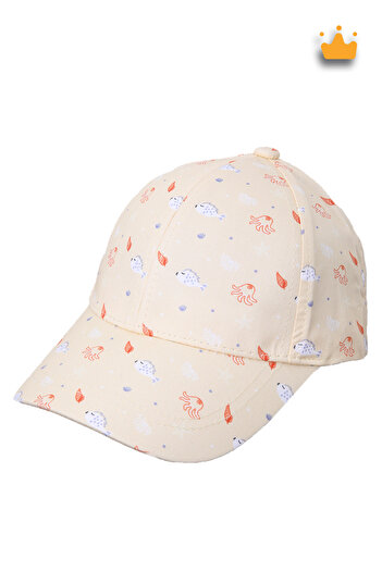 Kitti 1-3 Years 50cm Baby Girl Children Summer Patterned Adjustable Hat Cap Yellow Y2310003
