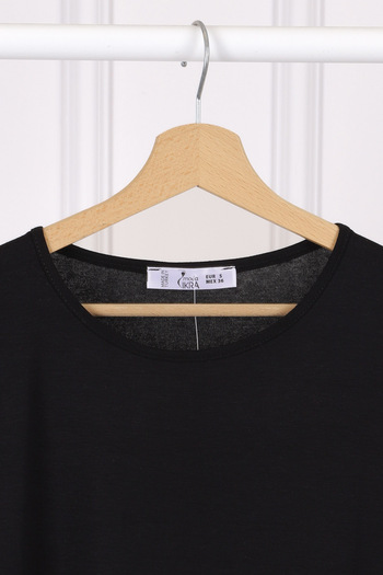 İmajButik Black Zero Sleeve Lingerie Tunic