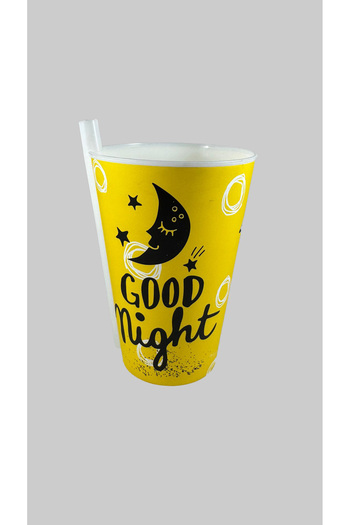 SİHİRLİ AYAKLAR Yummy Fun Patterned Glass with Straw 400ml