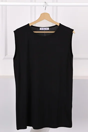 İmajButik Black Zero Sleeve Lingerie Tunic
