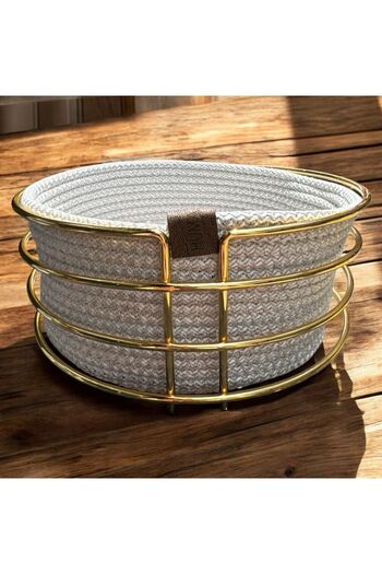 Peramari Decorative Metal Knitted Bread Basket Gray