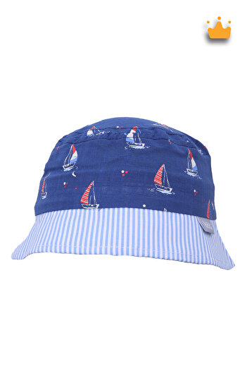 Kitti 0-18 Months 46cm Boy's Summer Patterned Fedora Hat Navy Blue Y2303004
