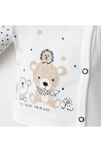 Gümüş Baby Kids Baby 3-Piece Set Teddy Bear Printed 100% Cotton Fabric