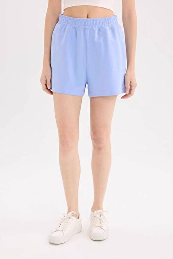 DeFacto Straight Leg Blue Women's Shorts with Pockets U3357Az/Be305