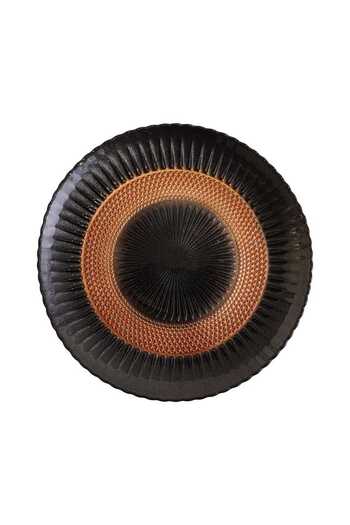 Generic Luxury glass serving plate, 100% Turkish made, black color, diameter: 28 cm - to decorate your tables with a touch of elegance