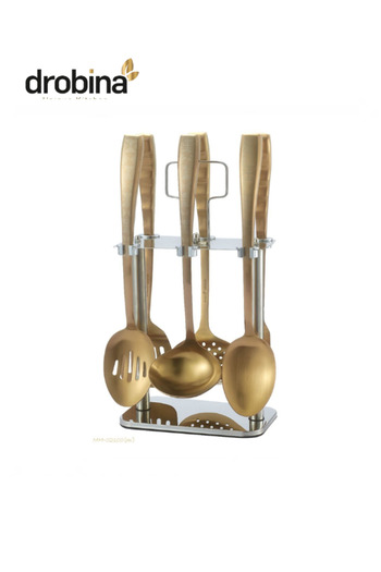 drobina Dropina 7-Piece Stainless Steel Spoon Set, Matte Bronze