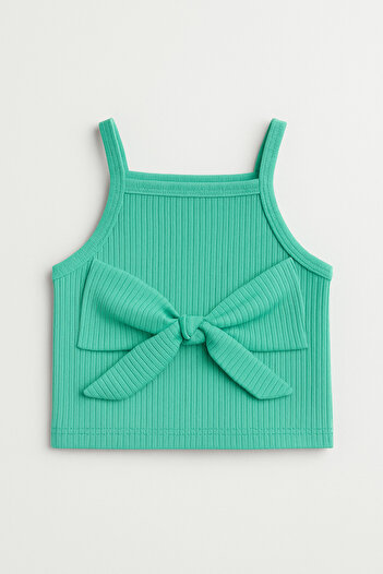 Magu Girl's Cotton Bow Detailed T-Shirt Crop