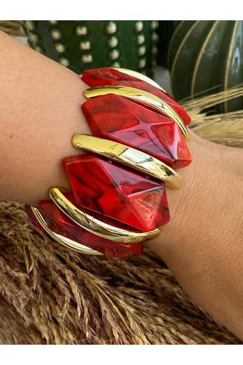 Lucios Thick Vip Bracelet with Natural Stone Look