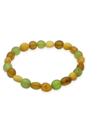 Tesbihane Matte Pastel Color Natural Form Natural Drop Amber Men's Bracelet