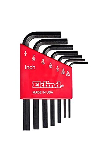 Generic Eklind 7-Piece High-Quality Durable Compact L-Shaped Hex Key Set Black 10107