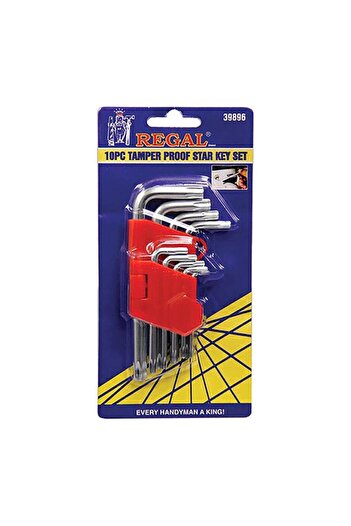 Generic Regal Tools 10-Piece Tamper Proof Star Hex Key Set Silver