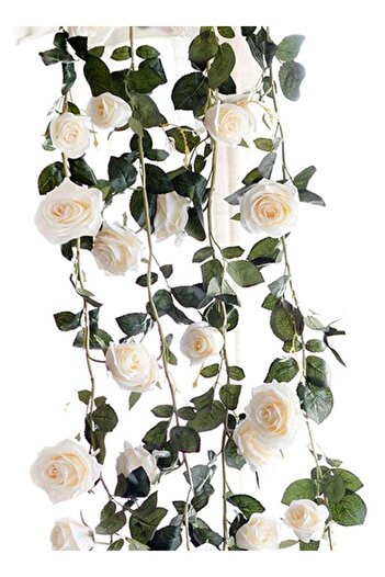 Generic Rose Ivy Vine String Artificial Flower White One Size