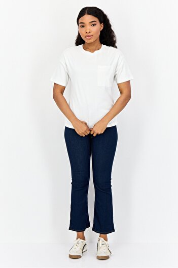 Esprit Women Crew Neck Short Sleeve Solid T Shirt, White