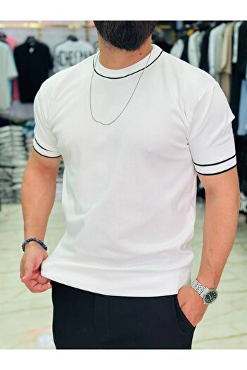 FRANCO RENZO Men's Crew Neck Knitwear T-Shirt