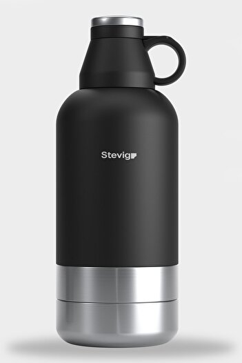 Stevig 4-piece Multi-purpose Steel Thermos - 1.9 Lt. Black St-212