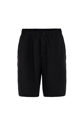 VAMOSCLO Oversize Modal Fabric Bermuda Shorts Black