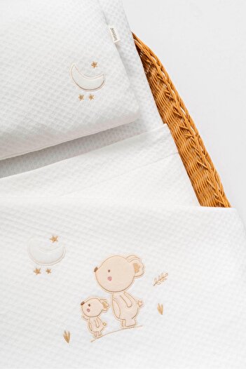 Bebitof Cute Moon and Teddy Bear Patterned 0-24 Months 3 Piece Changing Set