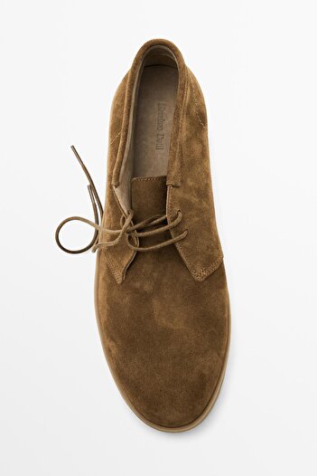 Massimo Dutti Yumuşak yırtmaçlı süet yarım botlar