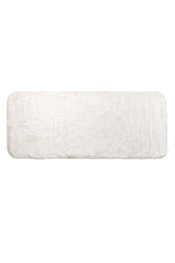Jumbo Decorative Rug from Imitation Rabbit Fur Off White for Hallway 140 x 60 cm