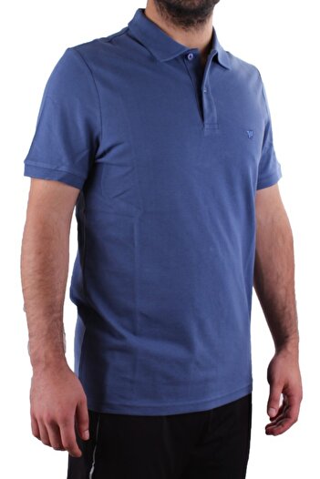 Twister Jeans Twister 2341 İndigo Casual Short Sleeve Regular Fit Cotton Polo Neck Men's T-Shirt