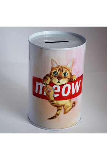 PUFO Kitty Meow metal decorative piggy bank, 12 x 8 cm