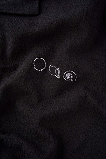 WWF Market Seashells Muslin Shirt - Black