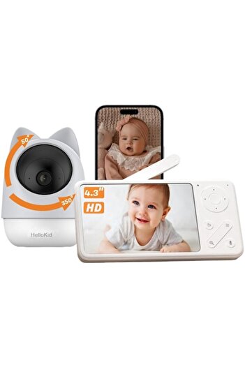 Smart Vibe Baby Monitor WiFi Smart Total Control HelloKid 9S 4.3 HD AI Pro Vision Tracking