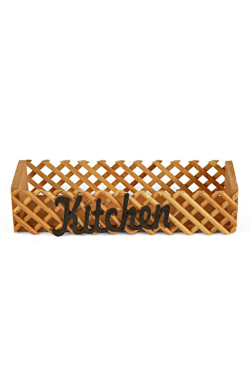 Lizzy Kitchen Yazılı Ahşap Mutfak Organizer